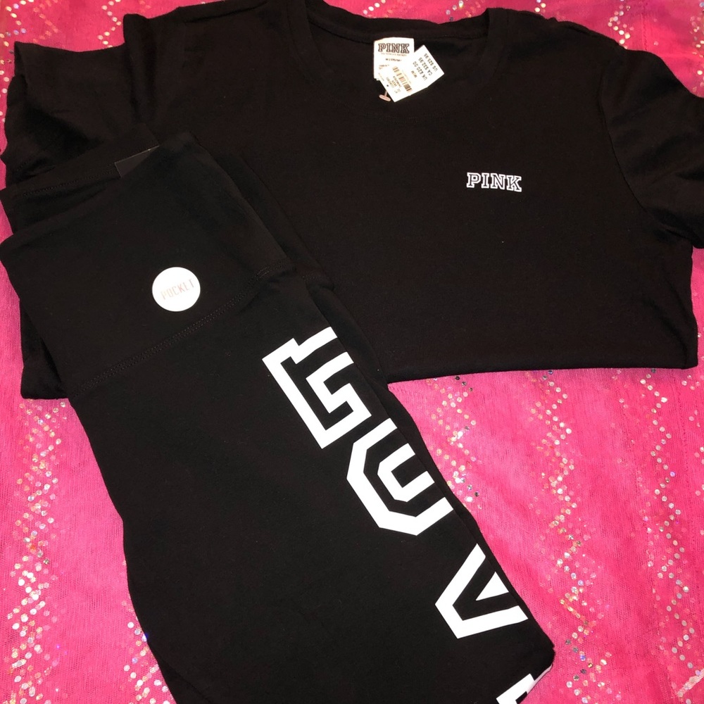 Black Tights With A Bkack Tee Shirt